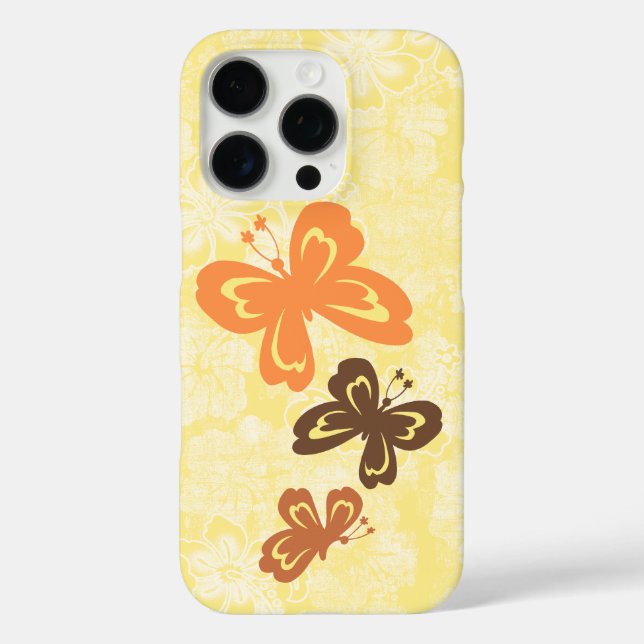 Coques Case-Mate iPhone Papillon Honolua et Hibiscus hawaïen jaune (Verso)
