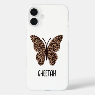 Coques iPhone 16 Plus papillon imprimé guépard mignon