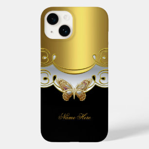 Coques Pour iPhone Papillon jaune or noir