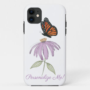 Case-Mate iPhone Case Papillon monarque à fleurs de cône pourpre