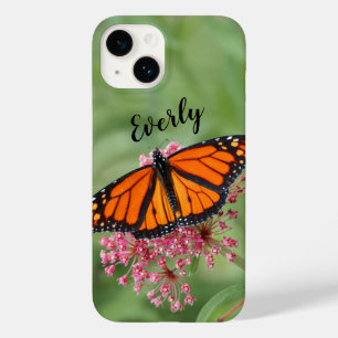Coque Pour iPhone 14 Papillon Monarque avec nom