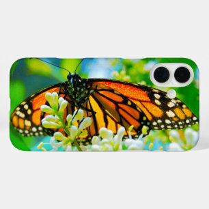 iPhone 16 Plus Case Papillon monarque orange photo bold simple moderne