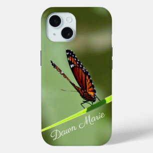 Coque Pour iPhone 15 Papillon Monarque personnalisé - Boîtier téléphoni