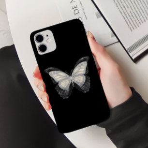 Coque Pour Pour iPhone 14 Pro Max Papillon noir parties scintillant girly