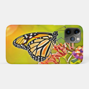 Case-Mate iPhone Case Papillon orange sur la conception de fleurs roses