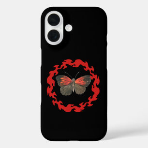 Coque Pour iPhone 16 Papillon rouge dans un cercle de feu - Symbole de