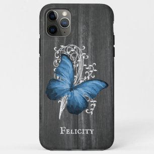 Case-Mate iPhone Case Papillon rustique bleu personnalisé