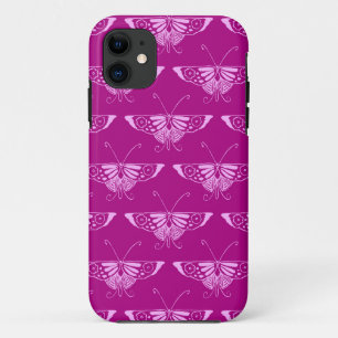Etui iPhone Case-Mate Papillon stylisé Déco - magenta et rose