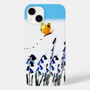 Coques Pour iPhone Papillon volant au-dessus de Bluebells Floral