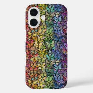 Coque Pour iPhone 16 papillons arc-en-ciel