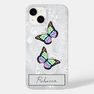 Coque Pour iPhone 14 Papillons Arc-en-ciel brillants
