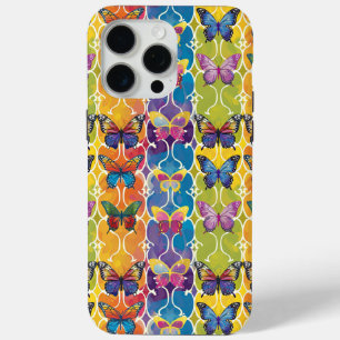 Coque iPhone 15 Pro Max Papillons Arc-en-ciel colorés Motif numérique