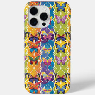 Coque iPhone 15 Pro Max Papillons Arc-en-ciel colorés Motif numérique