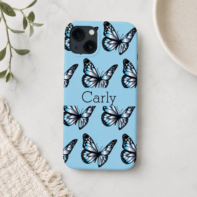 Coques Case-Mate iPhone Papillons bleus (Créateur téléchargé)