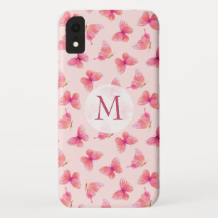 Case-Mate iPhone Case Papillons d'aquarelle Monogram Blush