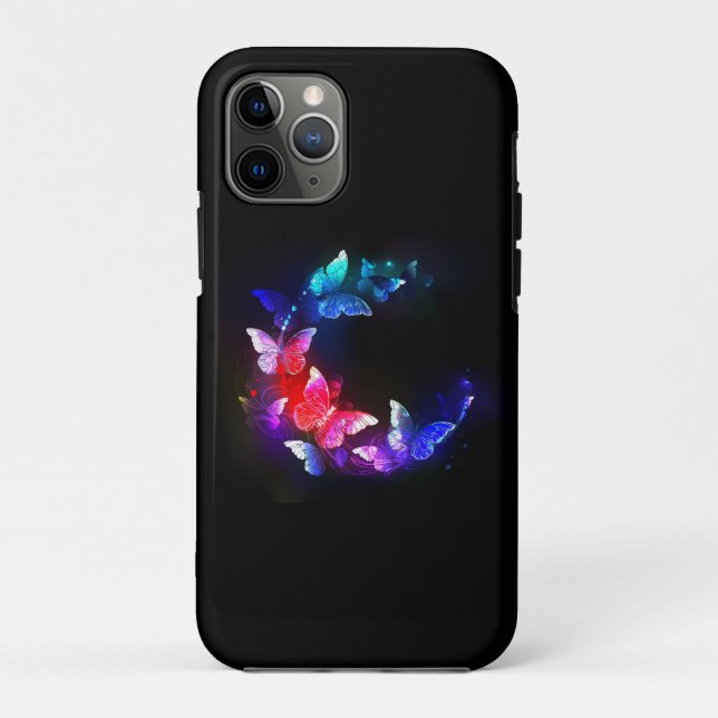 Coques Case-Mate iPhone Papillons de nuit Neon brillants sur arrière - pla (Dos)