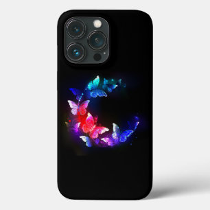 Case-Mate iPhone Case Papillons de nuit néon lumineux sur fond noir
