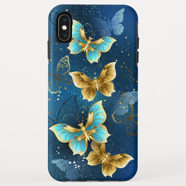 Coques Case-Mate iPhone Papillons dorés (Dos)