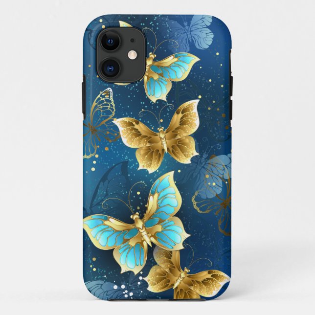 Coques Case-Mate iPhone Papillons dorés (Dos)