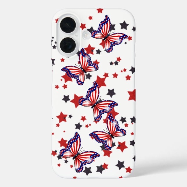 Coques Case-Mate iPhone Papillons du drapeau patriotique (Verso)