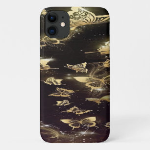 Case-Mate iPhone Case papillons en or noir Coque-Mate à peine là