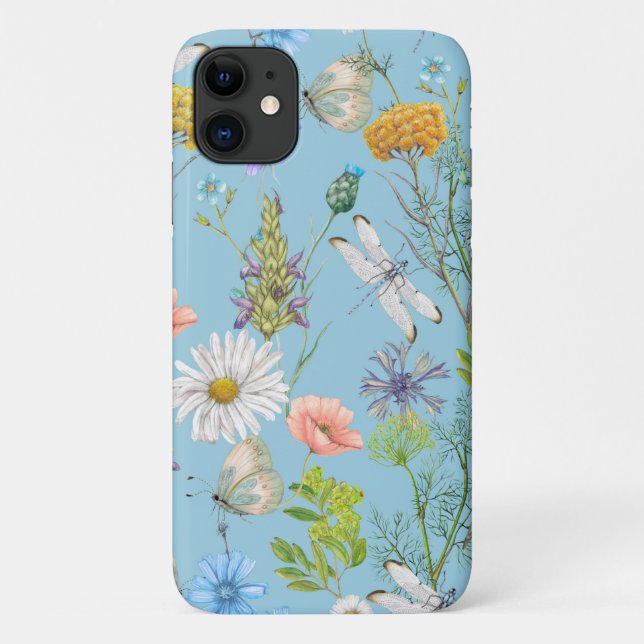 Coques Case-Mate iPhone Papillons et libellules sur Fleur sauvage (Dos)