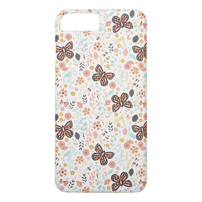 Coques Case-Mate iPhone Papillons Fleurs Et Abeilles (Dos)