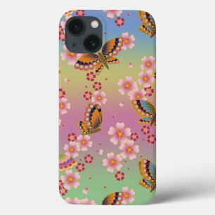 Case-Mate iPhone Case Papillons japonais au milieu des fleurs de Sakura 