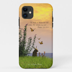 Case-Mate iPhone Case Papillons, lapin et psaume 23:2-3
