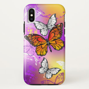 Case-Mate iPhone Case Papillons Monarque sur Arrière - plan pourpre