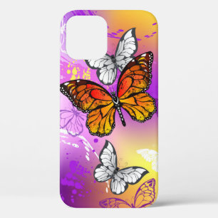 Case-Mate iPhone Case Papillons Monarque sur Arrière - plan pourpre
