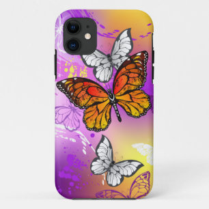 Case-Mate iPhone Case Papillons monarques sur fond violet