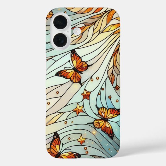 Coques Case-Mate iPhone Papillons Motif en verre (Verso)