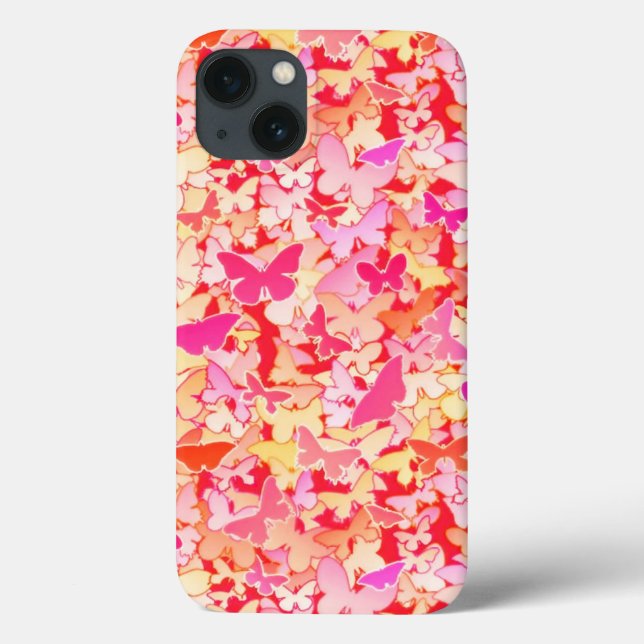 Coques Case-Mate iPhone Papillons, rose, pêche, corail (Verso)