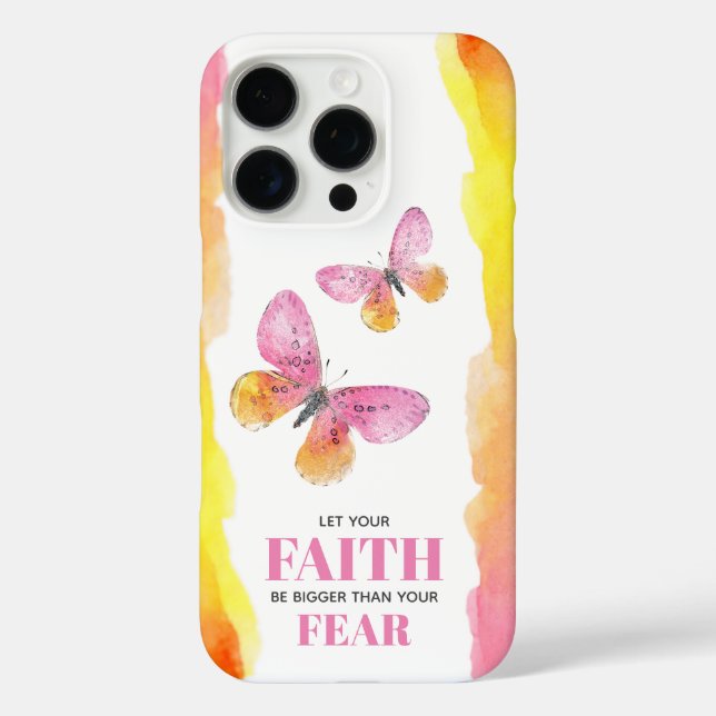 Coques Case-Mate iPhone Papillons roses Foi sur la peur (Verso)