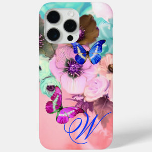 COQUE iPhone 15 PRO MAX PAPILLONS, ROSES SARCELLES ET FLEURS D'ANÉMONE