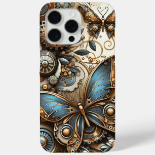 Coque iPhone 15 Pro Max Papillons Steampunk Vintage 