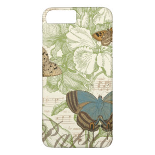 Coque iPhone 8 Plus/7 Plus Papillons sur la musique de feuille avec la