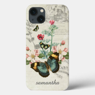 Case-Mate iPhone Case Papillons vintages Fleurs sauvages Ephemera Person