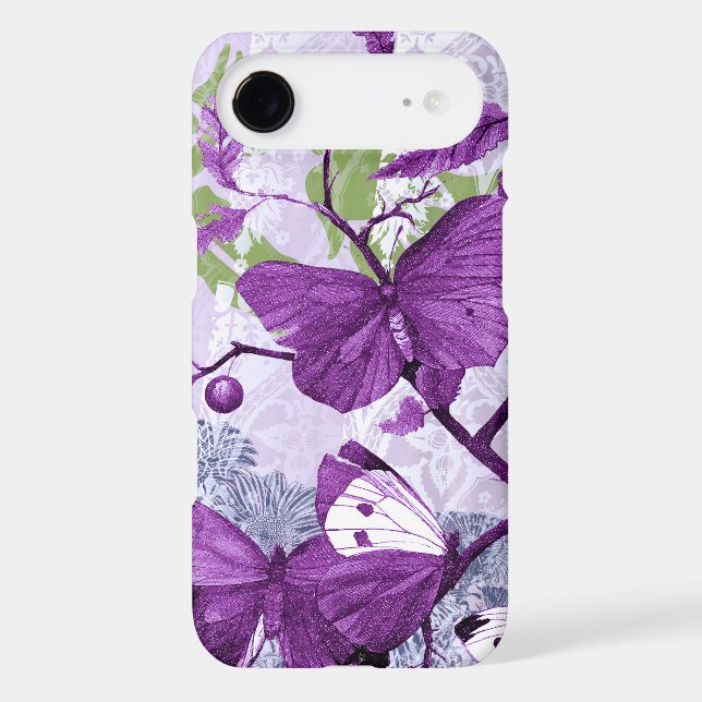 Coques Case-Mate iPhone Papillons violets sur une branche (Verso)