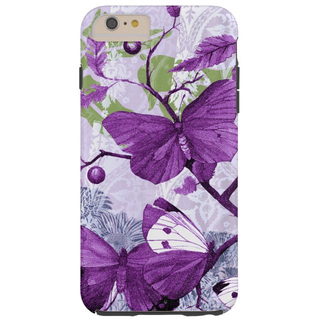 Coques Case-Mate iPhone Papillons violets sur une branche (Dos)