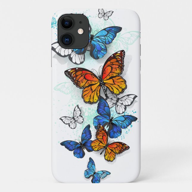 Coques Case-Mate iPhone Papillons volants Morpho et Monarch (Dos)