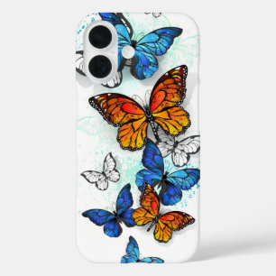 Coque Pour iPhone 16 Papillons volants Morpho et Monarch