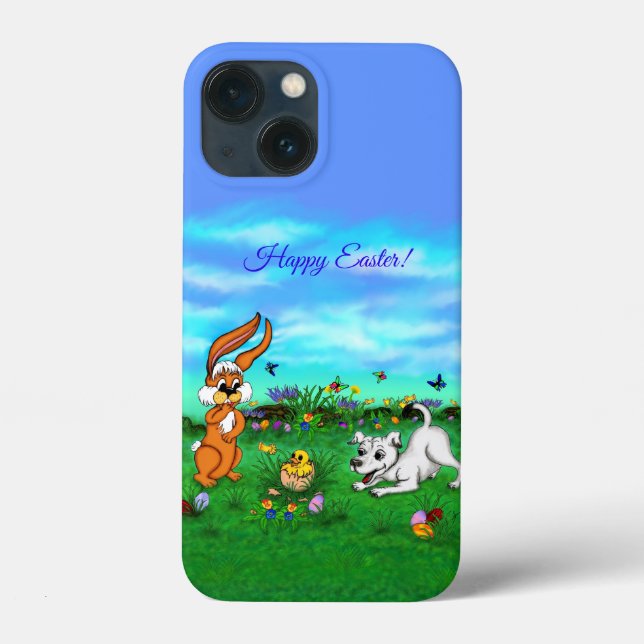 Coques Case-Mate iPhone Pâques - Chiot Capo Rabbit et Chick (Verso)
