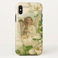 Pâques victorienne vintage, fleurs de lys et ange 