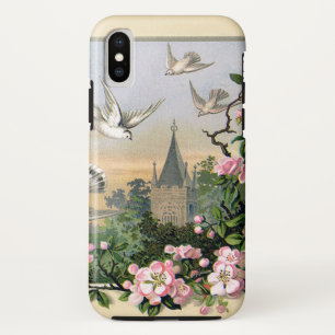 Case-Mate iPhone Case Pâques vintages, oiseaux de colombe blanche et fle