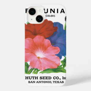 Coque Pour iPhone 14 Paquet de semences vintage Art Étiquette, Fleurs P