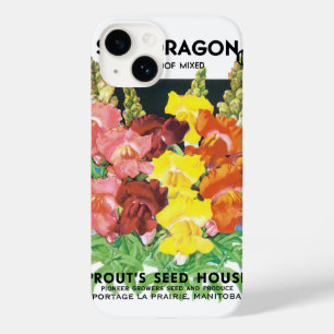 Coque Pour iPhone 14 Paquet de semences vintage Art Étiquette, Fleurs S