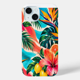 Coque Pour iPhone 15 Paradis de l'Hibiscus Tropical Art Botanique