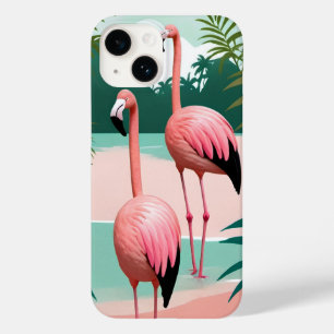 Coque Pour iPhone 14 Paradis du Flamant rose tropical